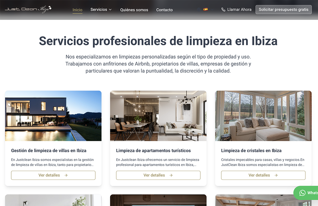 Detalle del proyecto Just Clean Ibiza