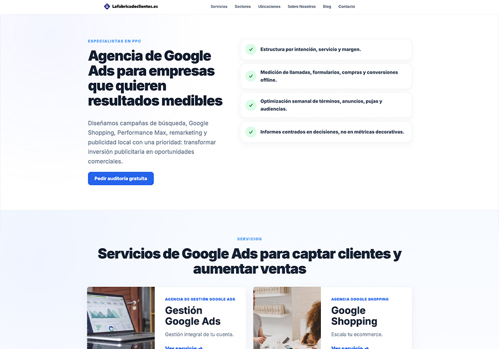 Detalle del proyecto Lafabricadeclientes.es