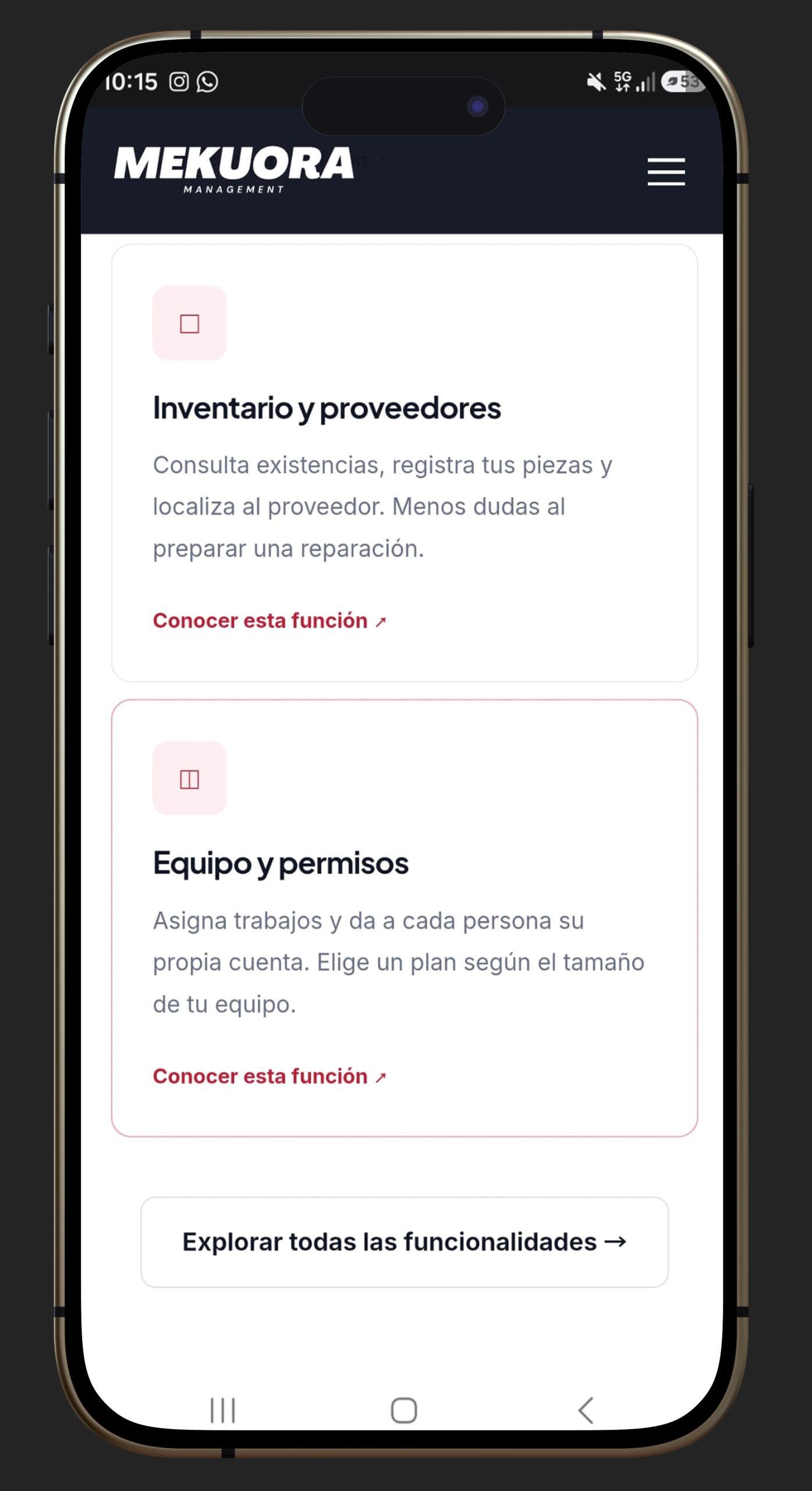 Detalle del proyecto Mekuora