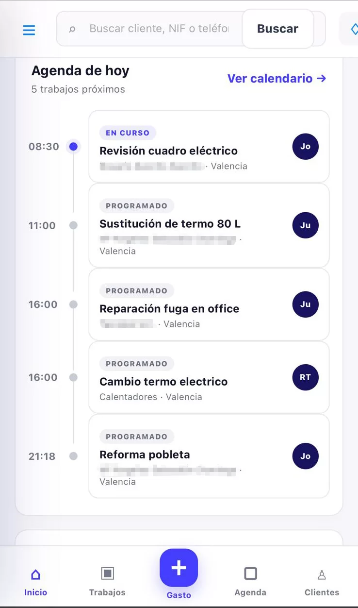 Aplicación de Gestión Reparatec en formato móvil