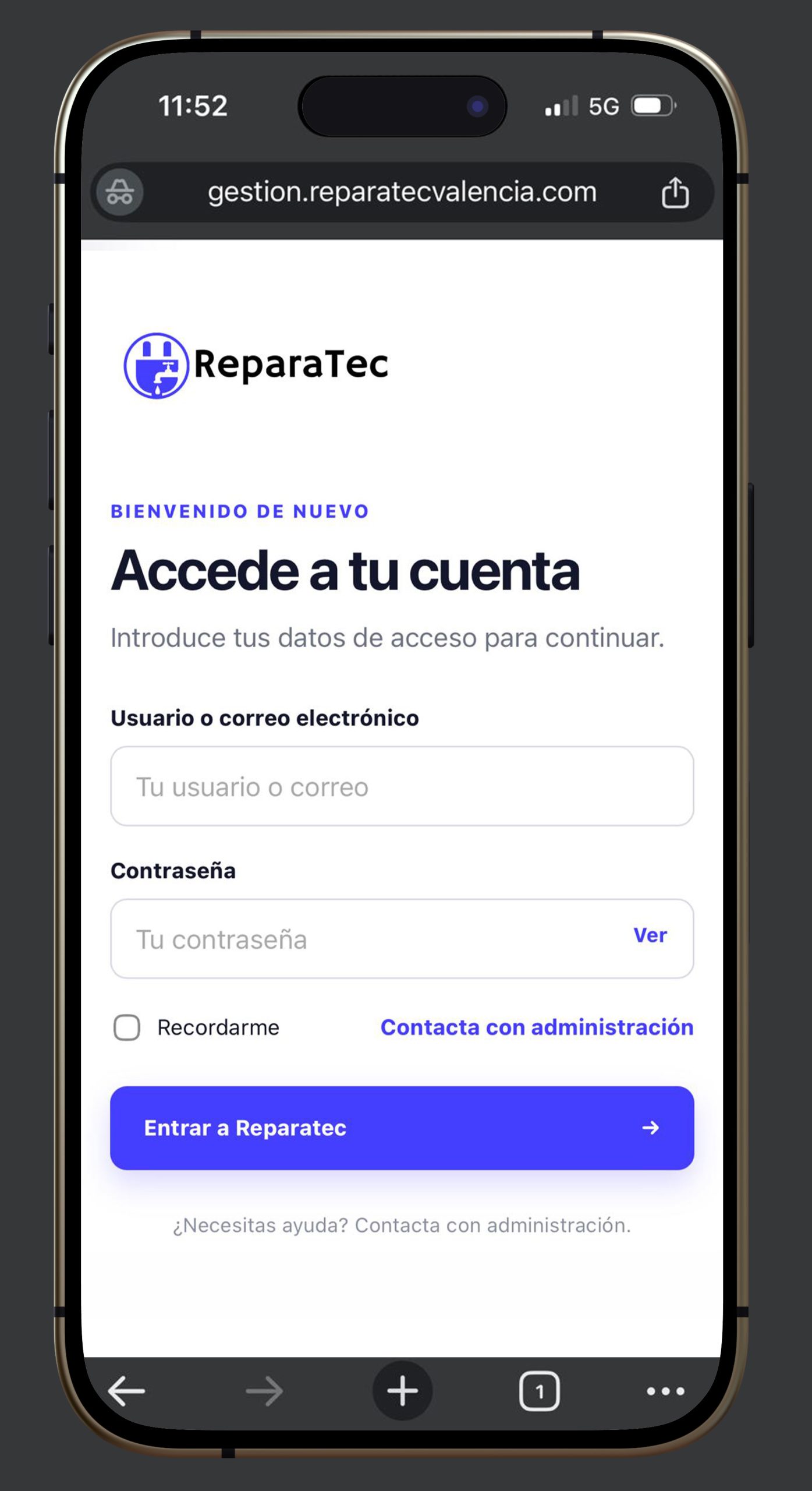 Detalle del proyecto Gestión Reparatec